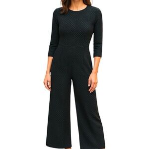 Sara Campbell Jumpsuit Size Small Black Gold Pin Dot Wide Leg Pant